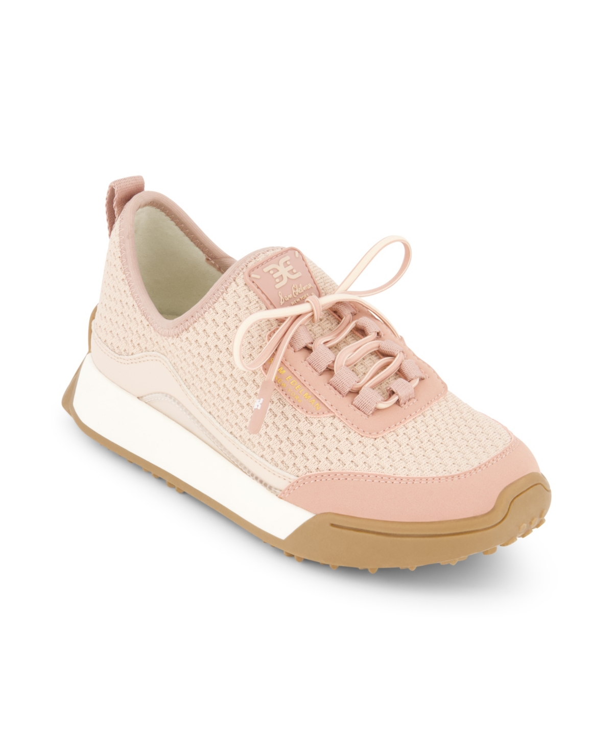 Sam Edelman Kids' Little And Big Girls Lenny Lucie Lace Up Sneaker In Rose