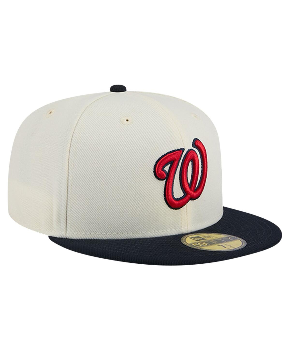 Shop New Era Men's White Washington Nationals Evergreen Chrome 59fifty Fitted Hat