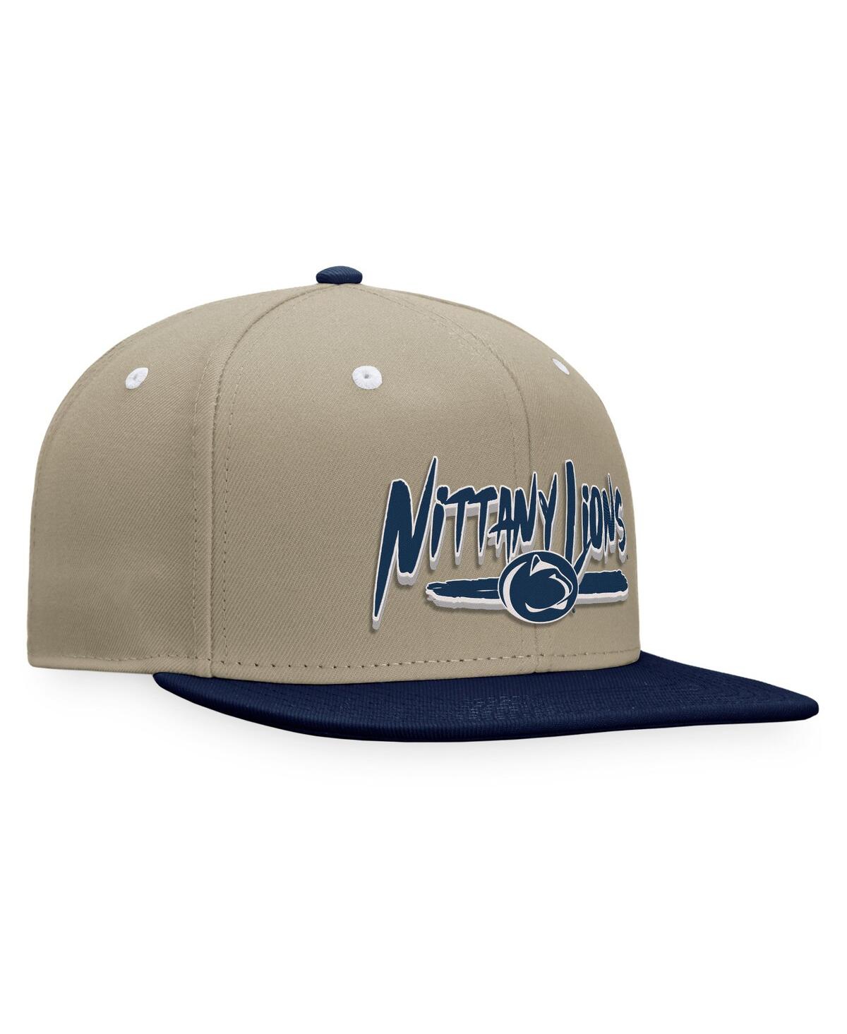 Top Of The World Men's Khaki/navy Penn State Nittany Lions Land Snapback Hat In Skki,trdny
