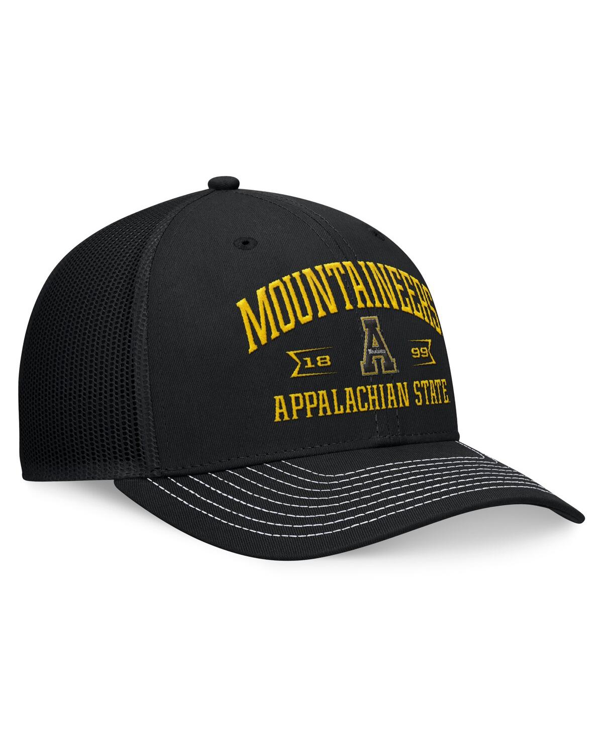 Shop Top Of The World Men's Black Appalachian State Mountaineers Carson Trucker Adjustable Hat