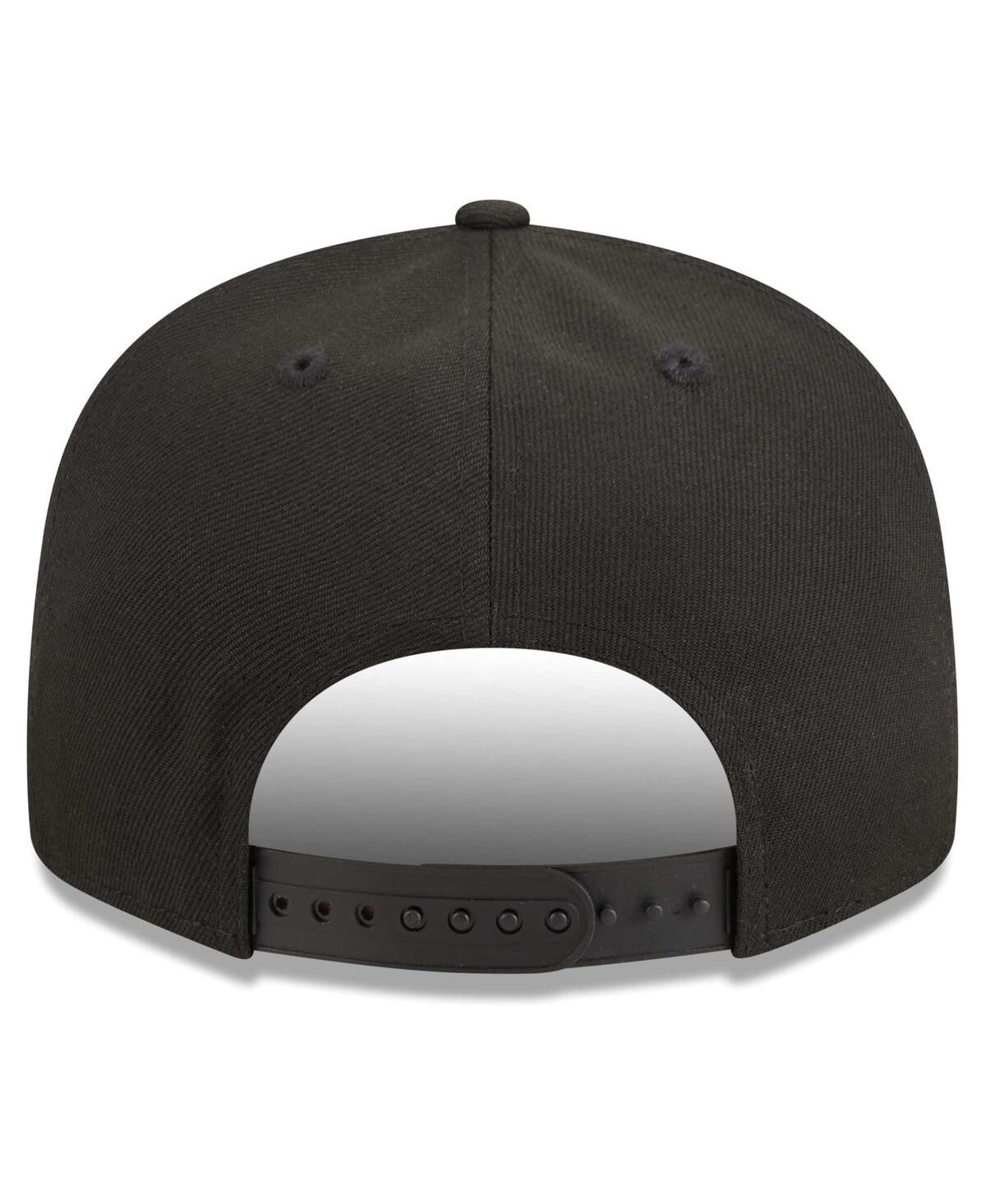 New Era Men'sBrooklyn Nets Golden Tall Text 9Fifty Snapback Hat - Black