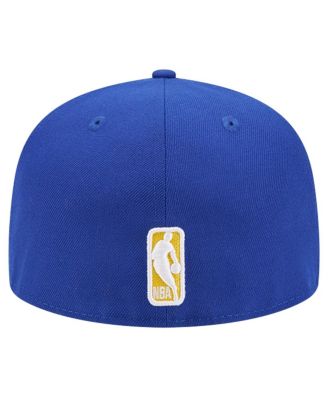 Men's Royal Golden State Warriors Court Sport Leather Applique 59Fifty Fitted Hat
