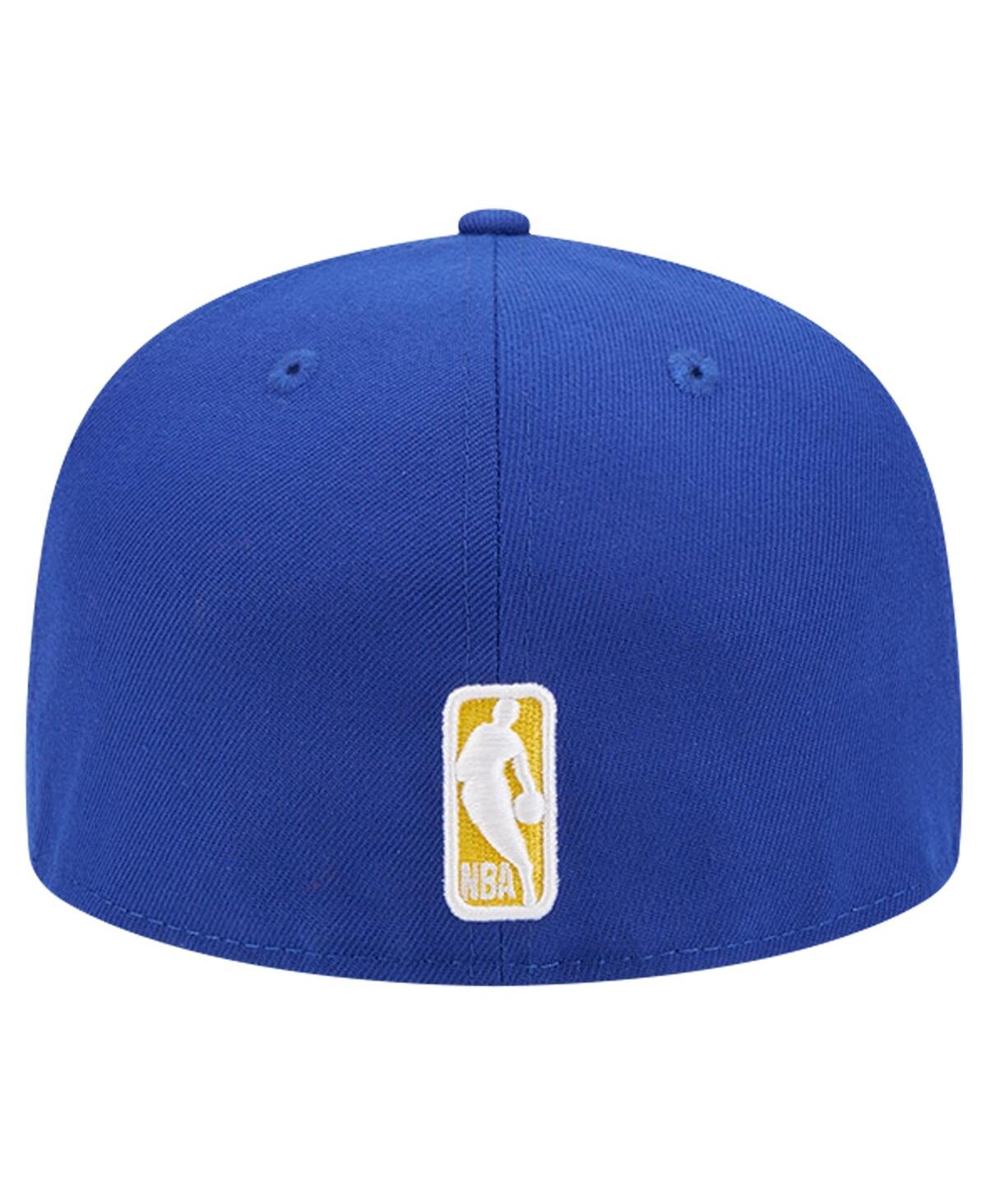 New Era Men'sGolden State Warriors Court Sport Leather Applique 59Fifty Fitted Hat - Royal