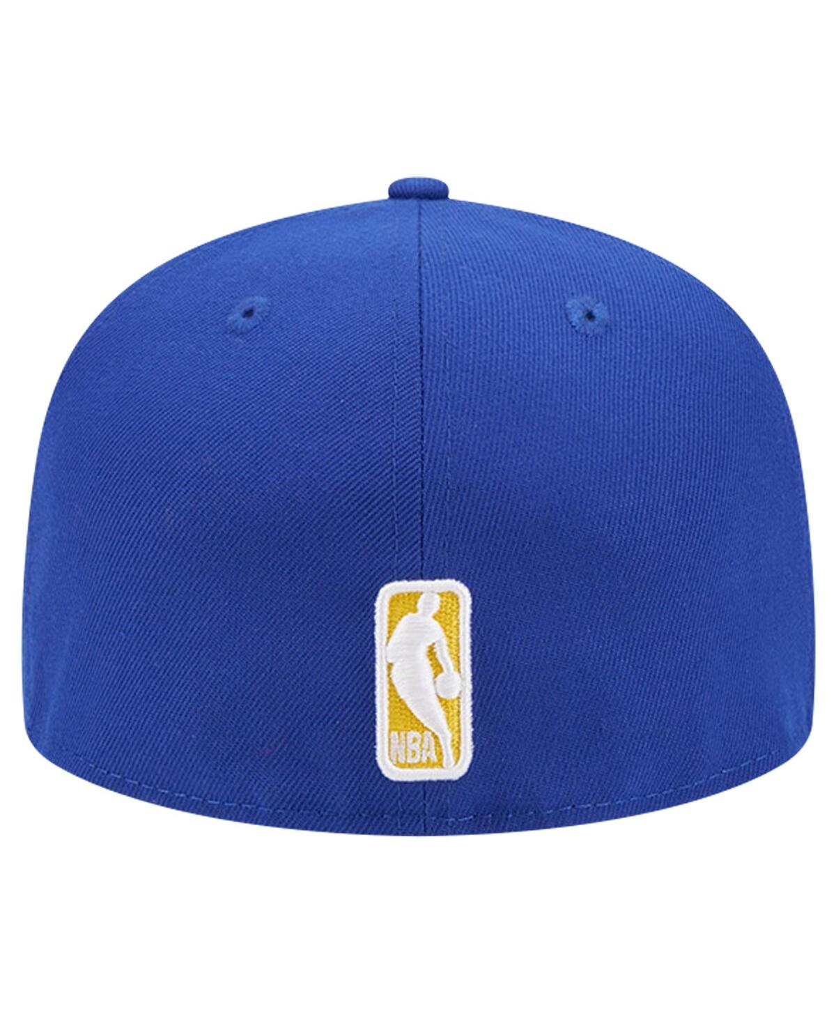 Shop New Era Men's Royal Golden State Warriors Court Sport Leather Applique 59fifty Fitted Hat