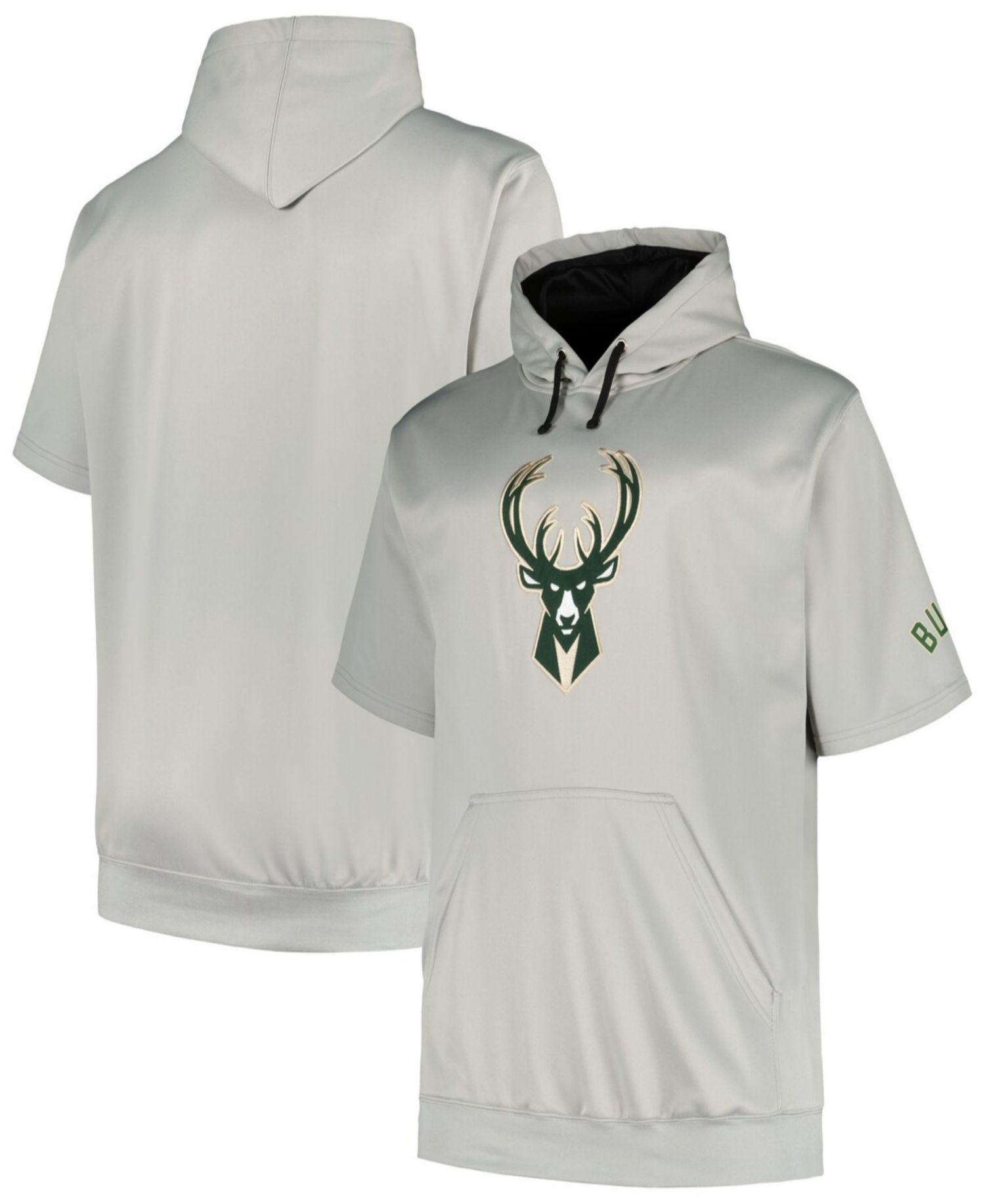 Branded Men's Silver Milwaukee Bucks Big & Tall Logo Pullover Hoodie