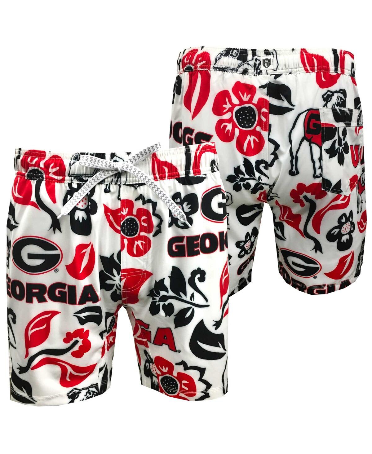 Shop Wes & Willy Wes Willy Youth White Georgia Bulldogs Allover Print Vault Tech Swim Trunks