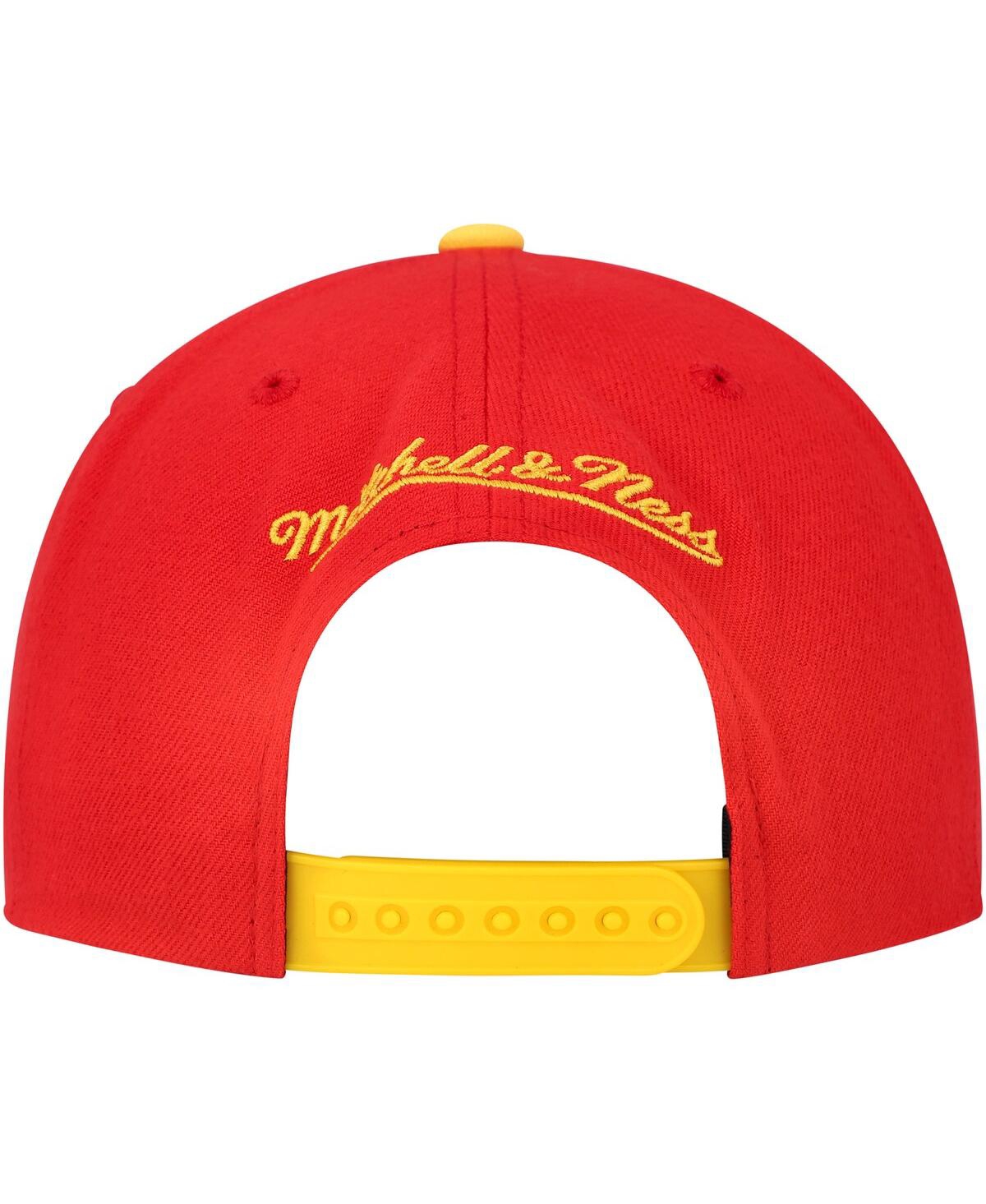 Mitchell & Ness Mitchell Ness Men's Red Calgary Flames Core Team Ground 2.0 Snapback Hat In Red Yellow