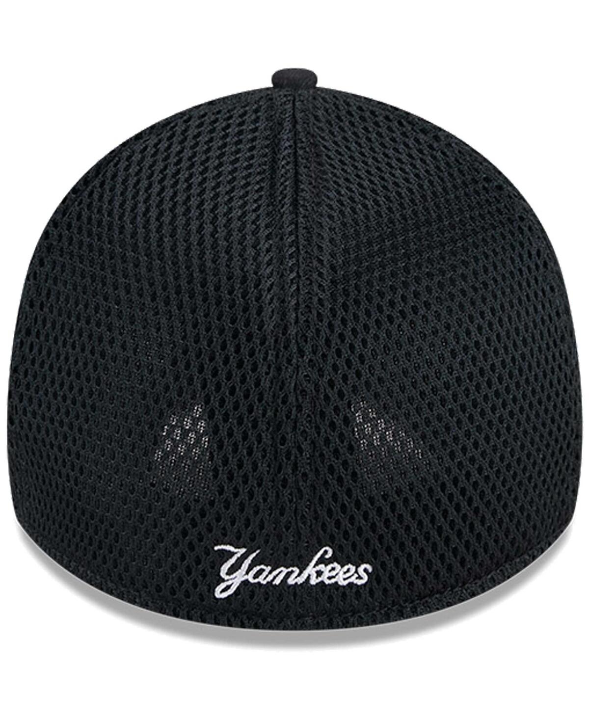 New Era Men's New York Yankees Evergreen Black White Neo 39thirty Flex Hat In Black