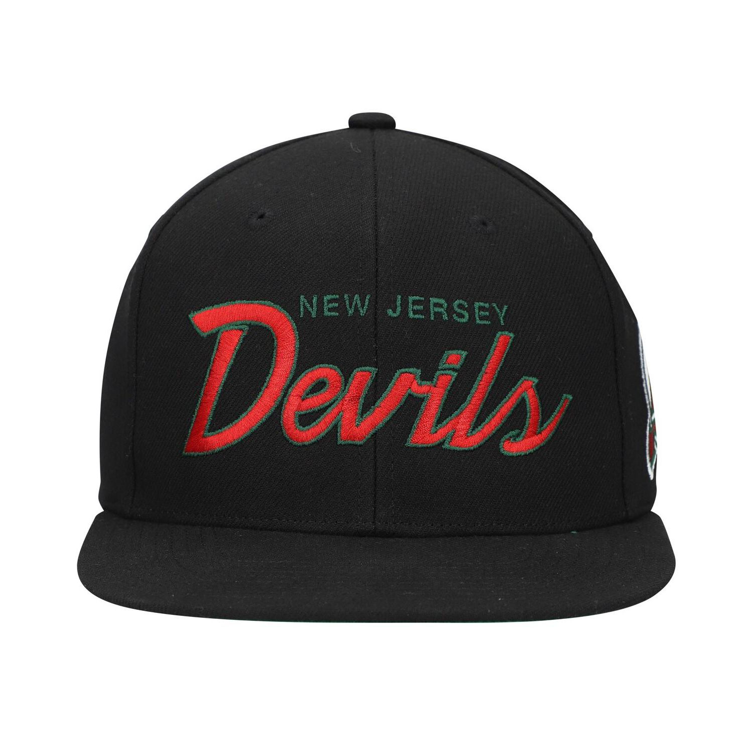 Mitchell Ness Men's Black New Jersey Devils Core Team Script 2.0 Snapback Hat