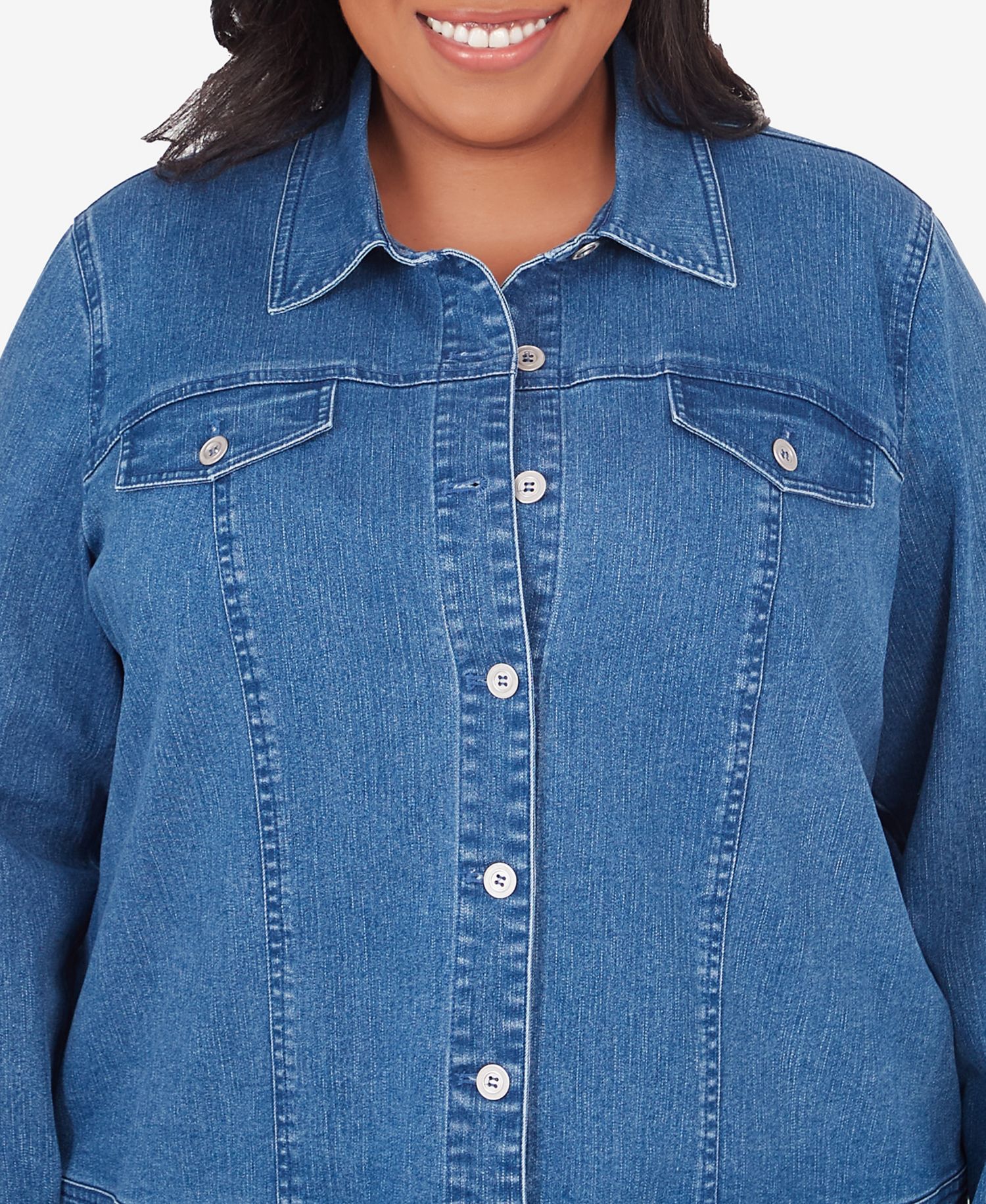 Plus Size Classic Fit Denim Jacket