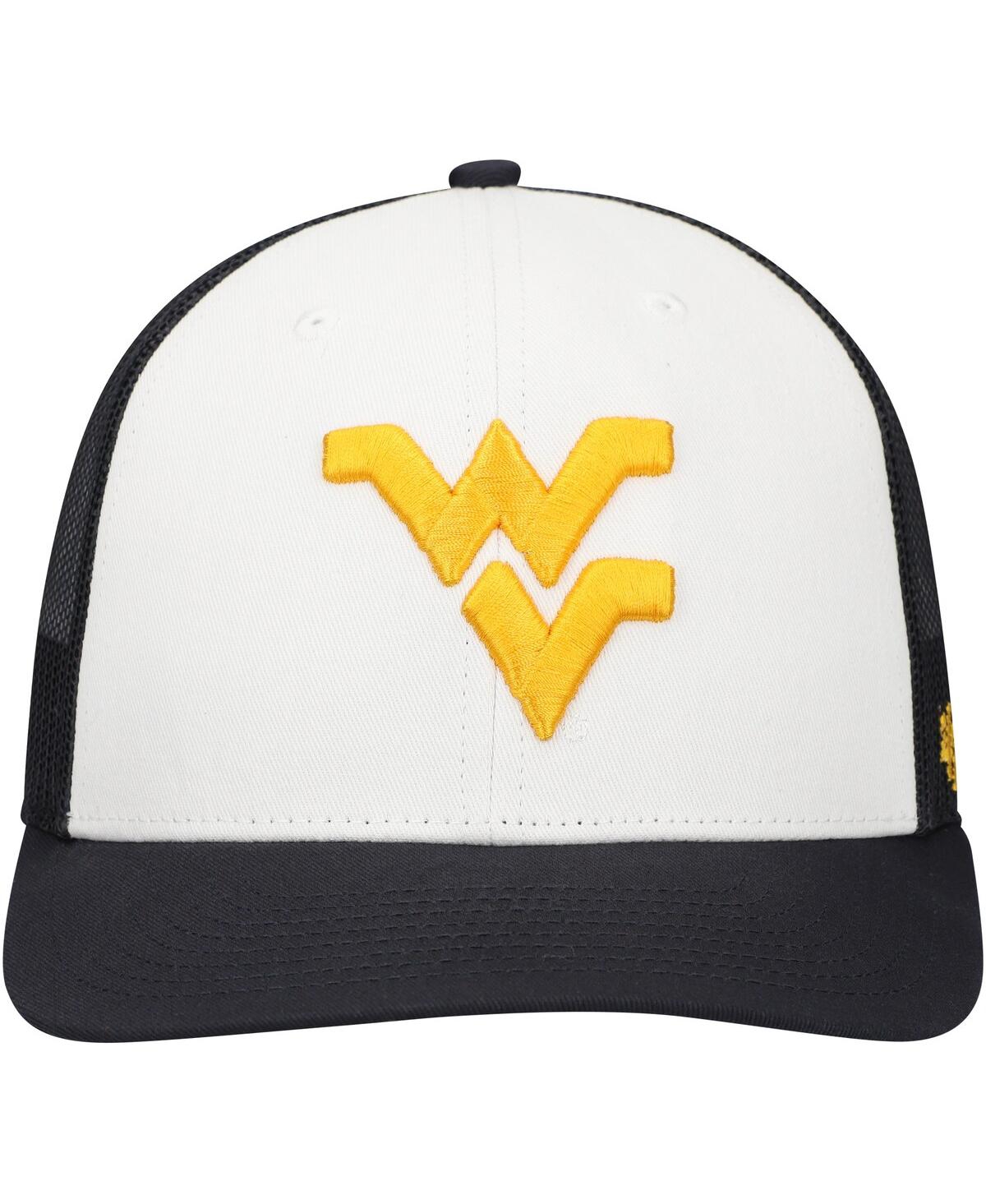 47 Brand Men's White/Navy West Virginia Mountaineers Freshman Trucker Adjustable Hat