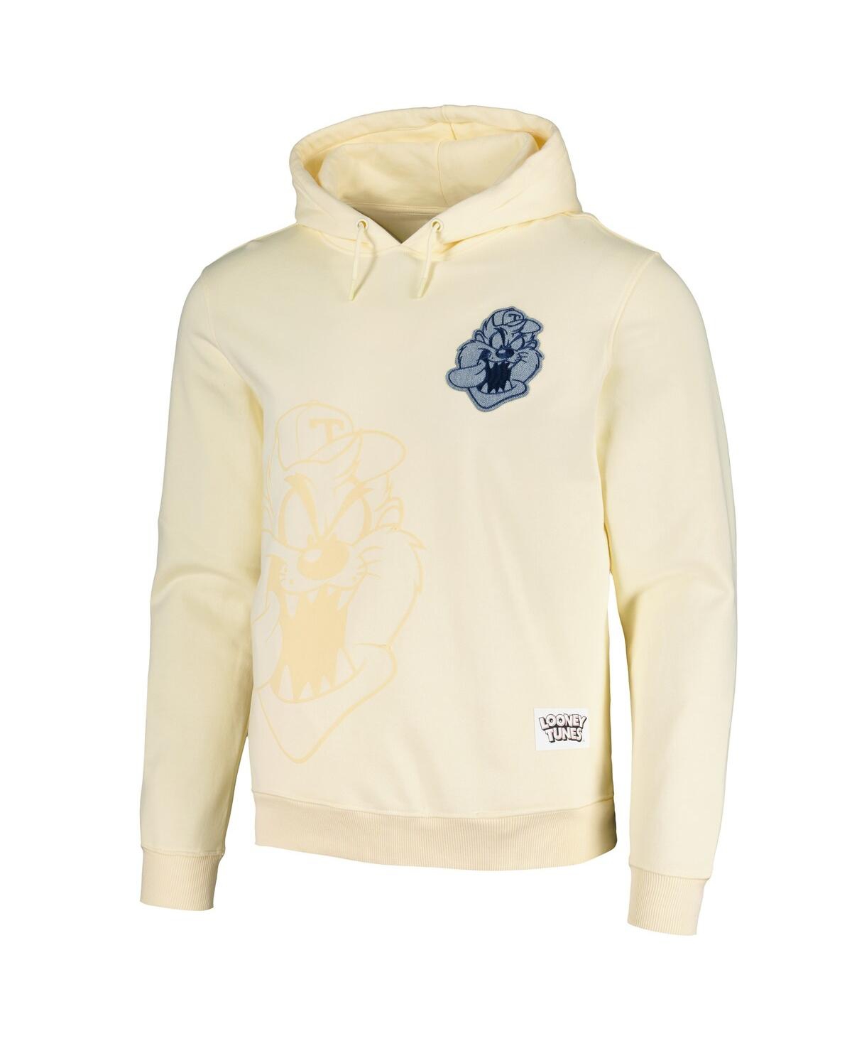 Freeze Max Unisex Cream Looney Tunes Taz Denim Patch Pullover Hoodie In Cream