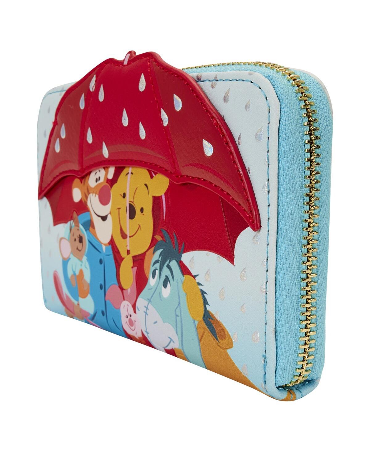 Shop Loungefly Winnie The Pooh Friends Rainy Day Zip-around Wallet In Blue