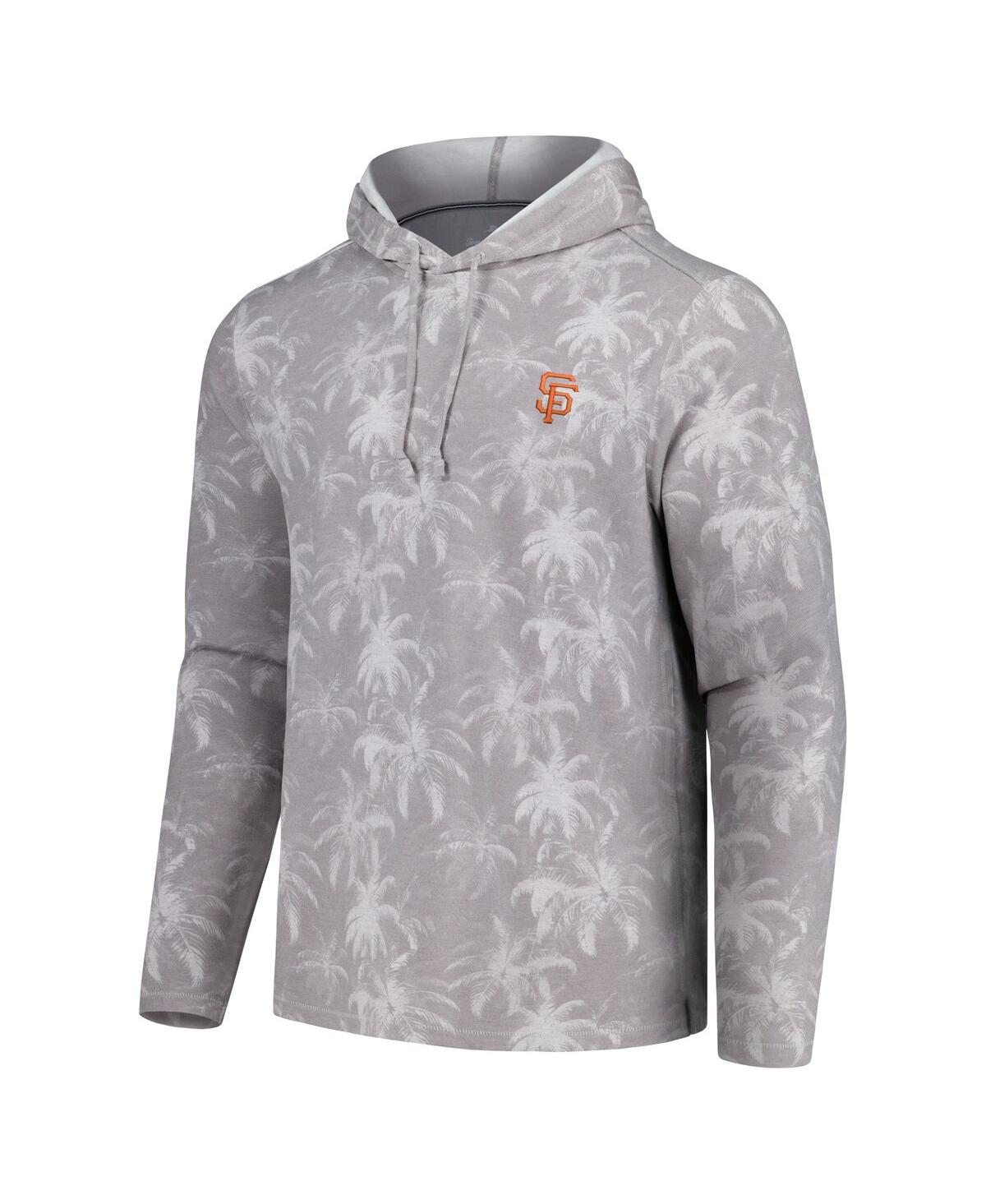 Shop Tommy Bahama Men's Gray San Francisco Giants Palm Frenzy Hoodie Long Sleeve T-shirt