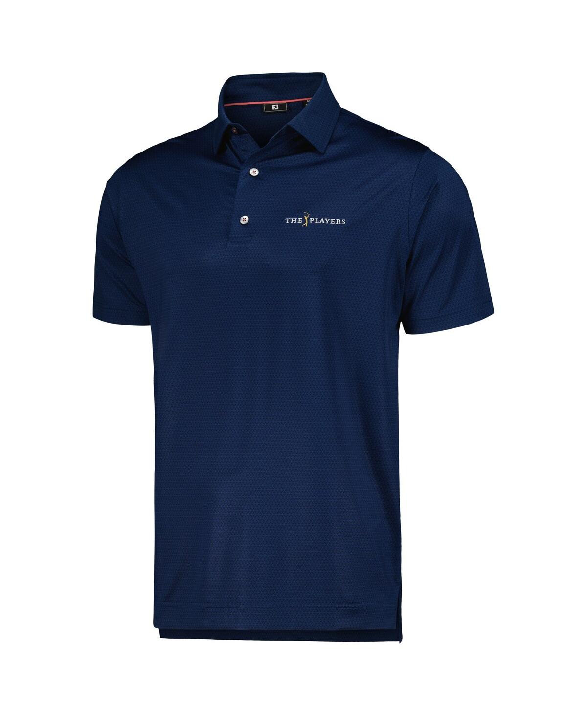 Shop Footjoy Men's Navy The Players Tonal Triangle Print Lisle Prodry Polo