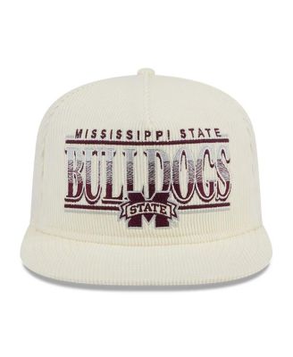 Men's White Mississippi State Bulldogs Throwback Golfer Corduroy Snapback Hat