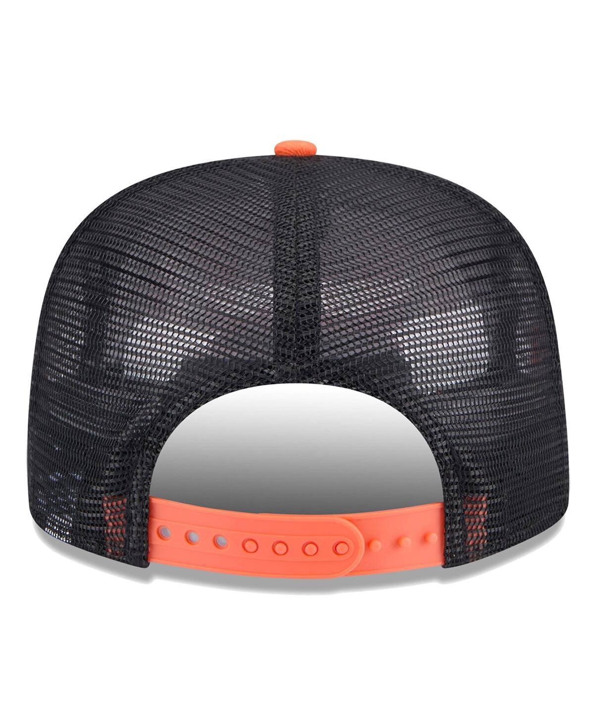 New Era Men's Black/orange Phoenix Suns Throwback Team Arch Golfer Snapback Hat In Black Oran