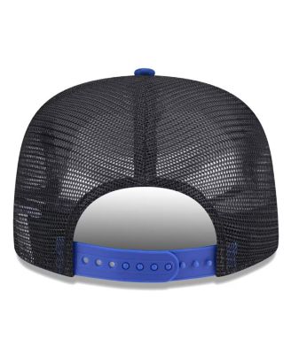 Men's Black/Royal Philadelphia 76ers Throwback Team Arch Golfer Snapback Hat