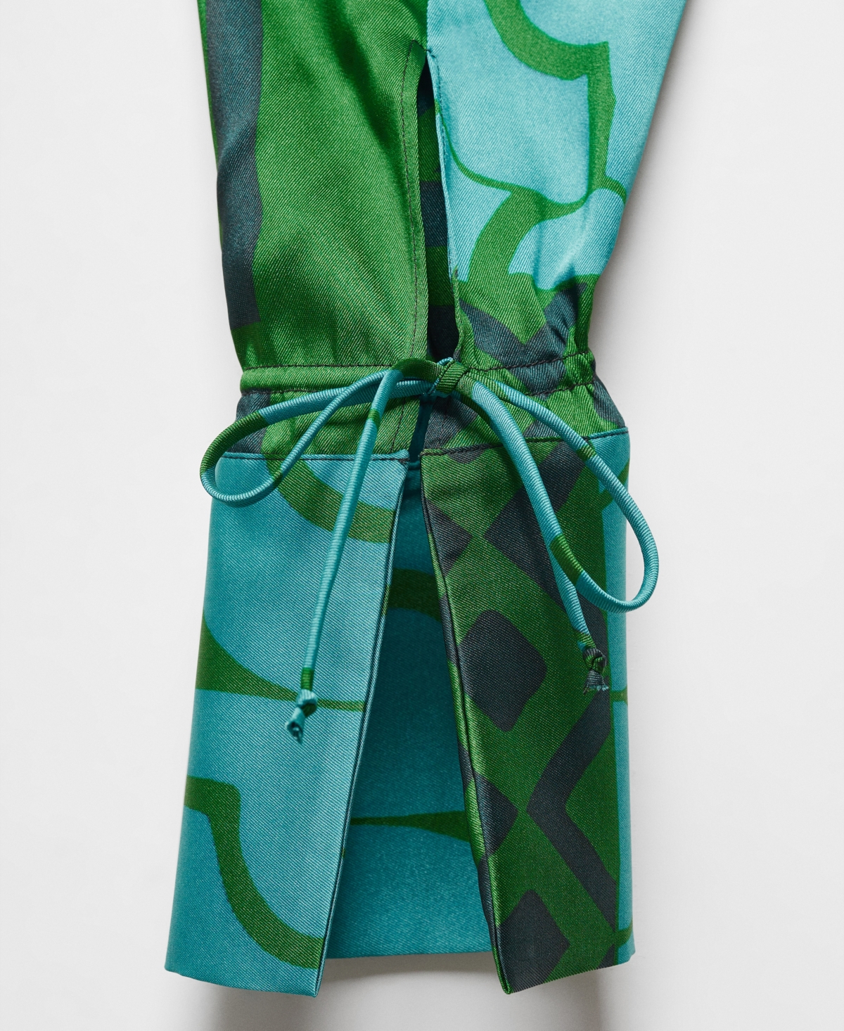 Shop Mango Women's Printed Bow Dress In Medium Blue