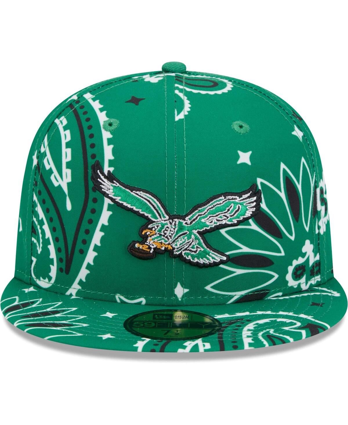 Shop New Era Men's Kelly Green Philadelphia Eagles Throwback Paisley 59fifty Fitted Hat