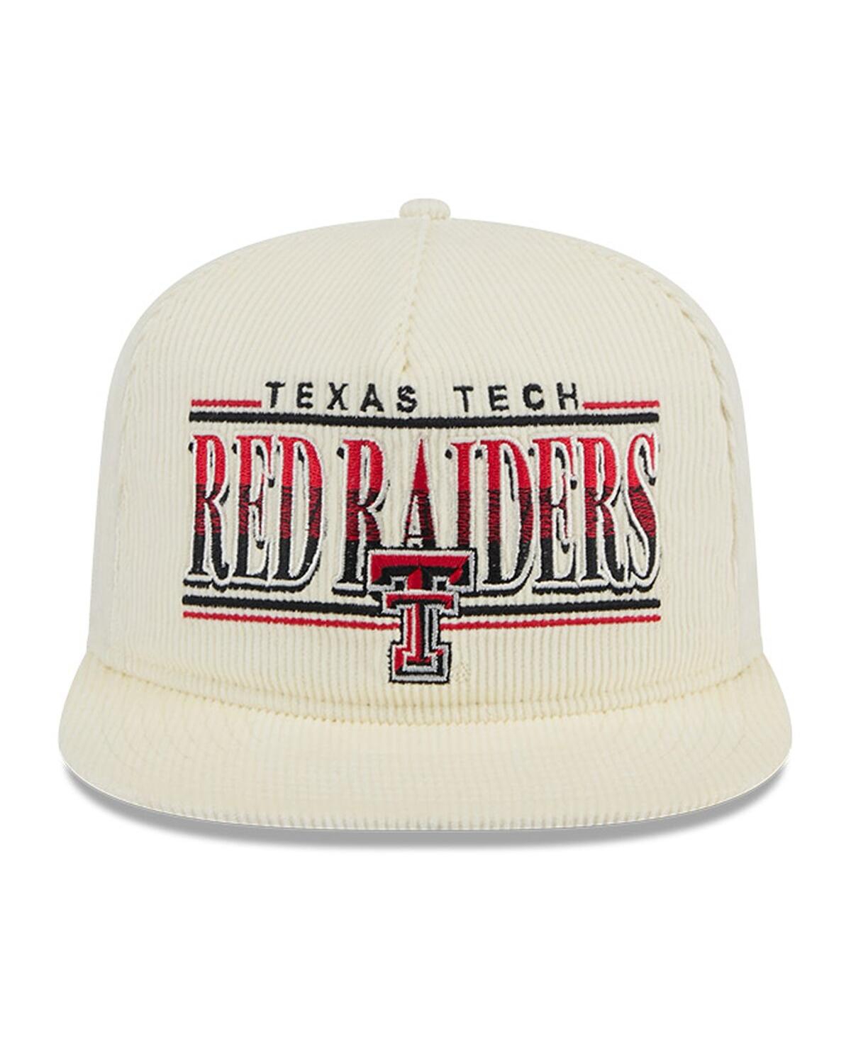 Shop New Era Men's White Texas Tech Red Raiders Throwback Golfer Corduroy Snapback Hat In Cream