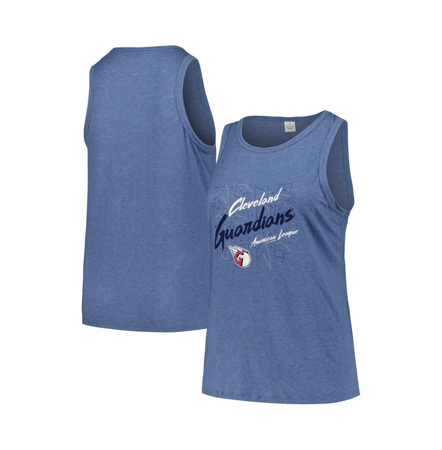 Женский топ Soft As A Grape Navy Cleveland Guardians Plus Size Curvy High Neck Tri-Blend — фото 1
