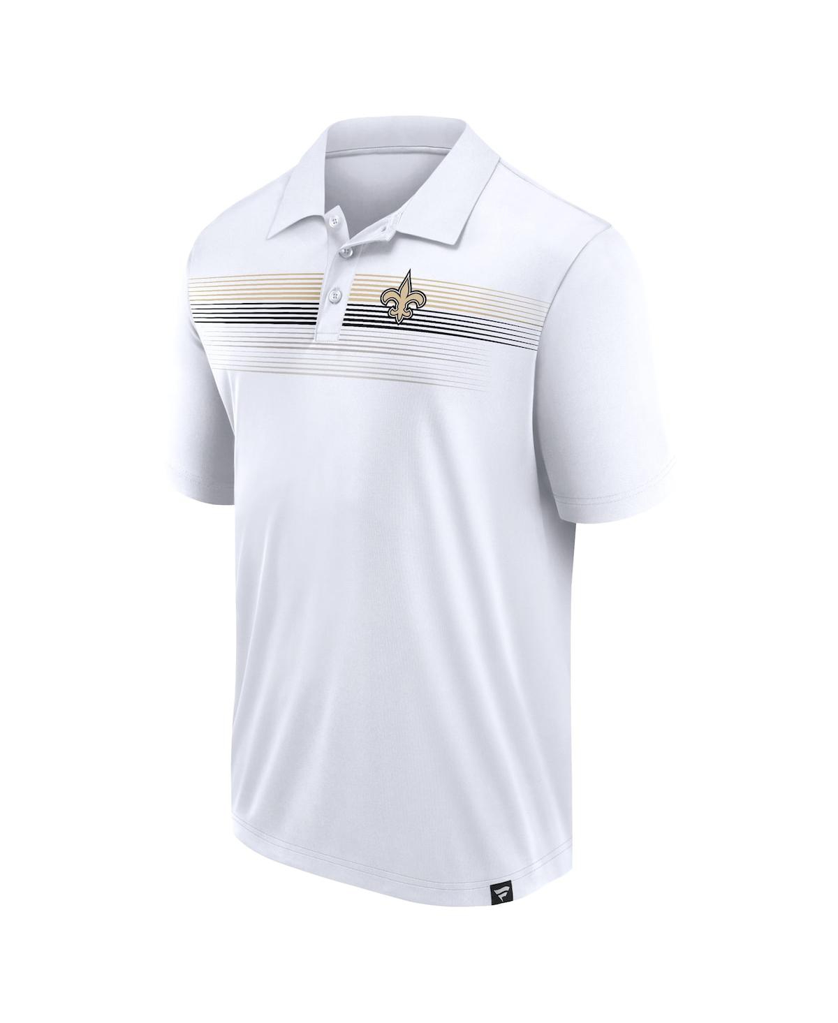 Shop Fanatics Branded Men's White New Orleans Saints Victory For Us Interlock Polo In Wht,black