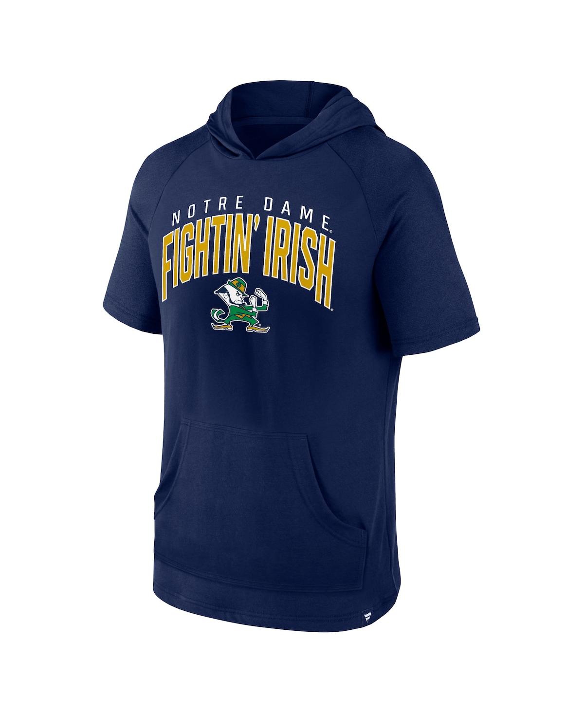 Fanatics Branded Men's Navy Notre Dame Fighting Irish Double Arch Raglan Short Sleeve Hoodie T-shirt In An,an,an,a