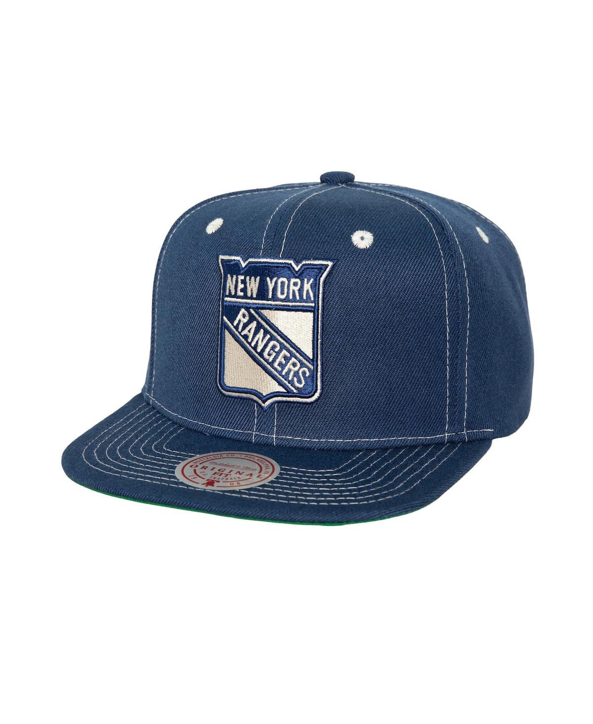 Mitchell Ness Men's Blue New York Rangers Energy Contrast Natural Snapback Hat - Blue