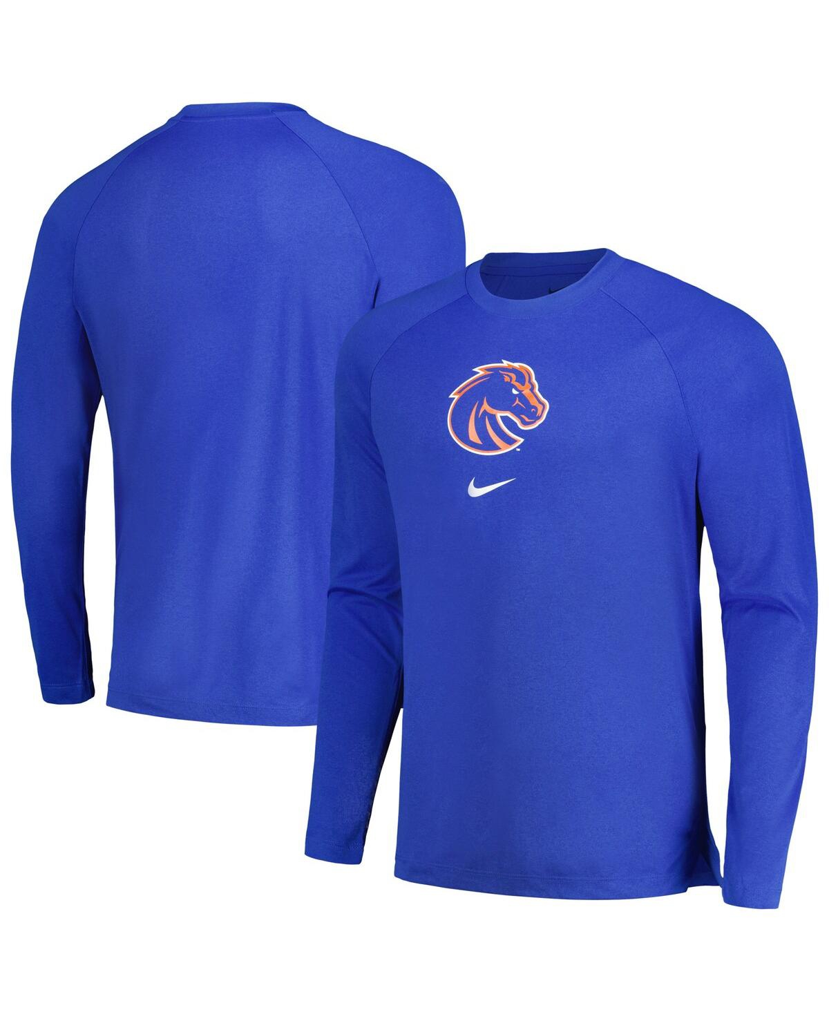Shop Nike Men's Royal Boise State Broncos Basketball Spotlight Raglan Performance Long Sleeve T-shirt