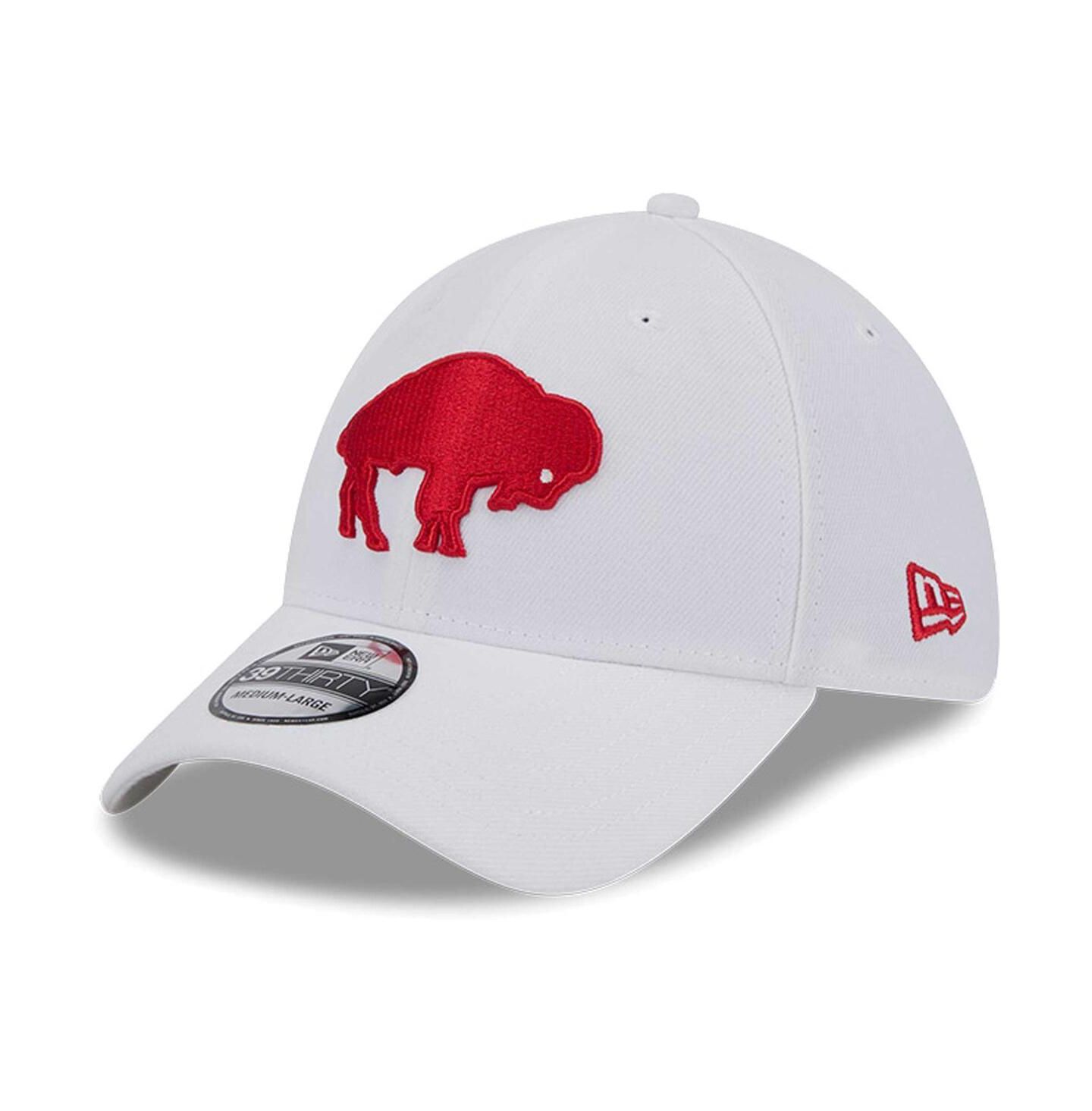 Мужская кепка New Era White Buffalo Bills Throwback 39Thirty Flex Hat — фото 1