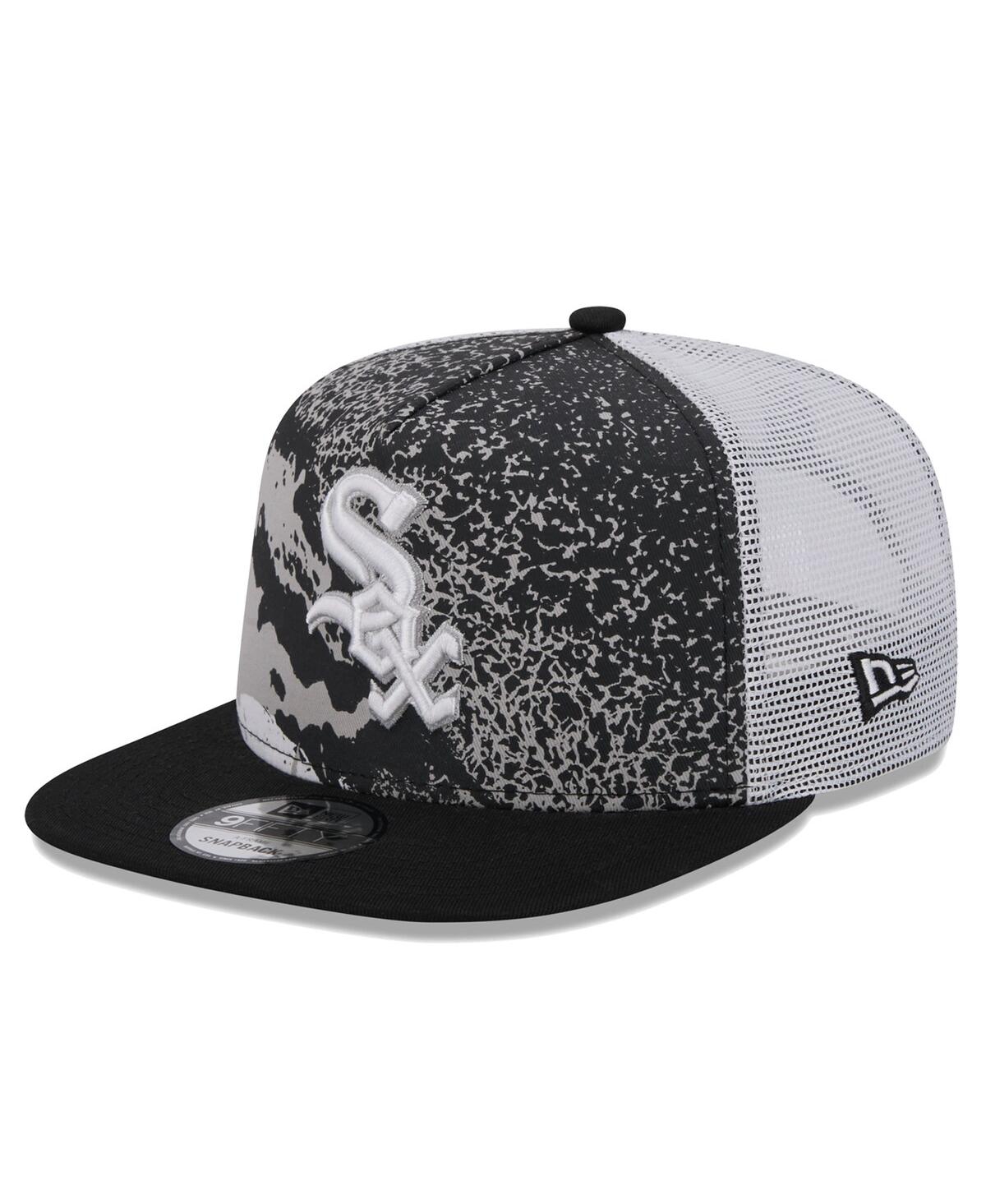 NEW ERA MEN'S BLACK CHICAGO WHITE SOX COURT SPORT 9FIFTY SNAPBACK HAT 