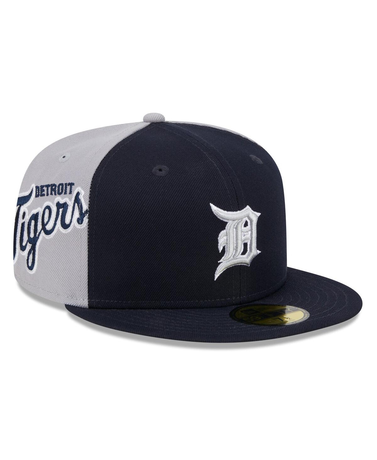 Shop New Era Men's Navy/gray Detroit Tigers Gameday Sideswipe 59fifty Fitted Hat In Navy Gray