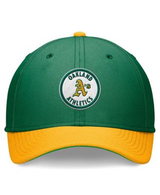 Men's Green/Gold Oakland Athletics Cooperstown Collection Rewind Swooshflex Performance Hat