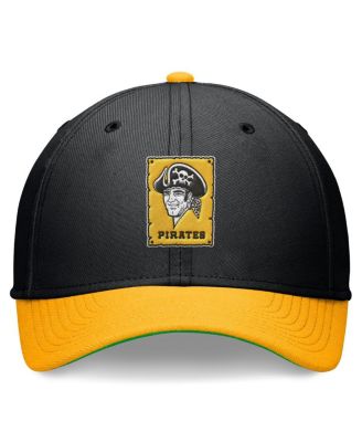 Men's Black/Gold Pittsburgh Pirates Cooperstown Collection Rewind Swooshflex Performance Hat