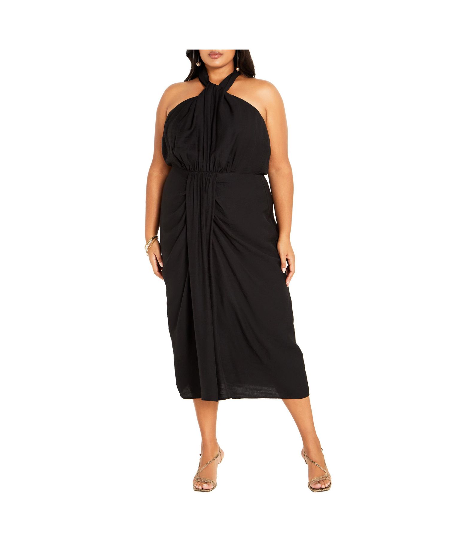 Women's Briella Halter Twist Front Midi Dress