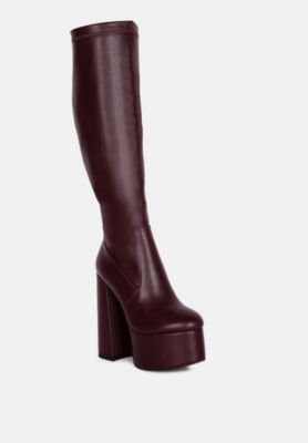 Womens Coraline High Block Heeled Calf Boots