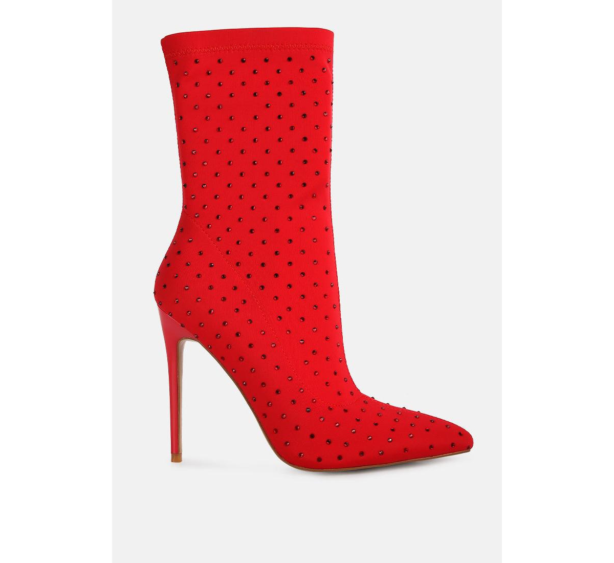 Cheugy Embellished Ankle Boots - Red