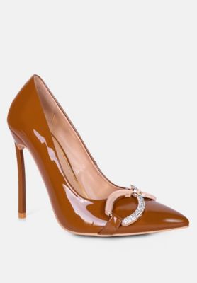 COCKTAIL Womens Buckle Embellished Stiletto Pump Shoes