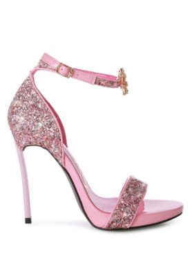 Women's straight fire high heel glitter stilettos Sandals