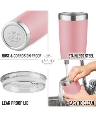 20oz Stainless Steel Tumbler With Lid and Straw - Sweat-Free Travel Coffee Mug Tumbler Cups