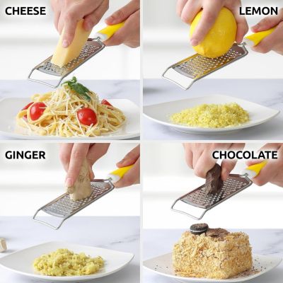 Cheese Grater Stainless Steel - Durable Rust-Proof Metal Lemon Zester Grater with Handle