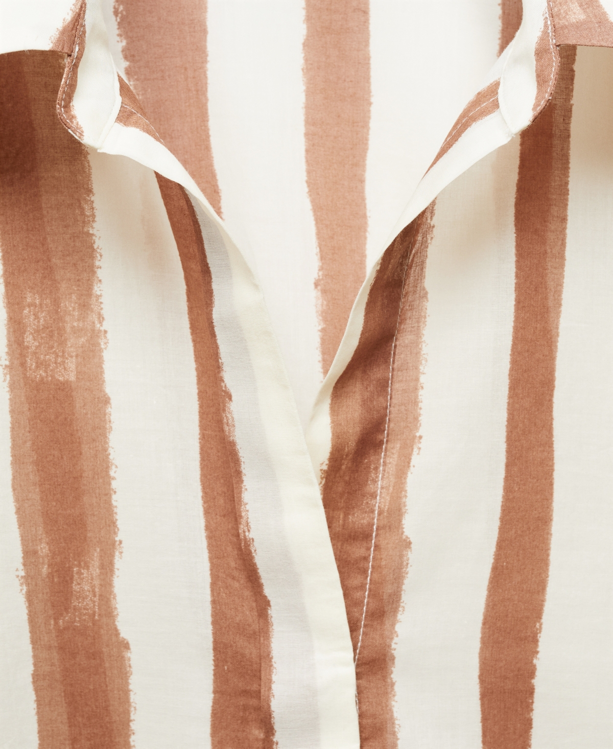 Shop Mango Women's 100% Cotton Striped Shirt In Light Beige