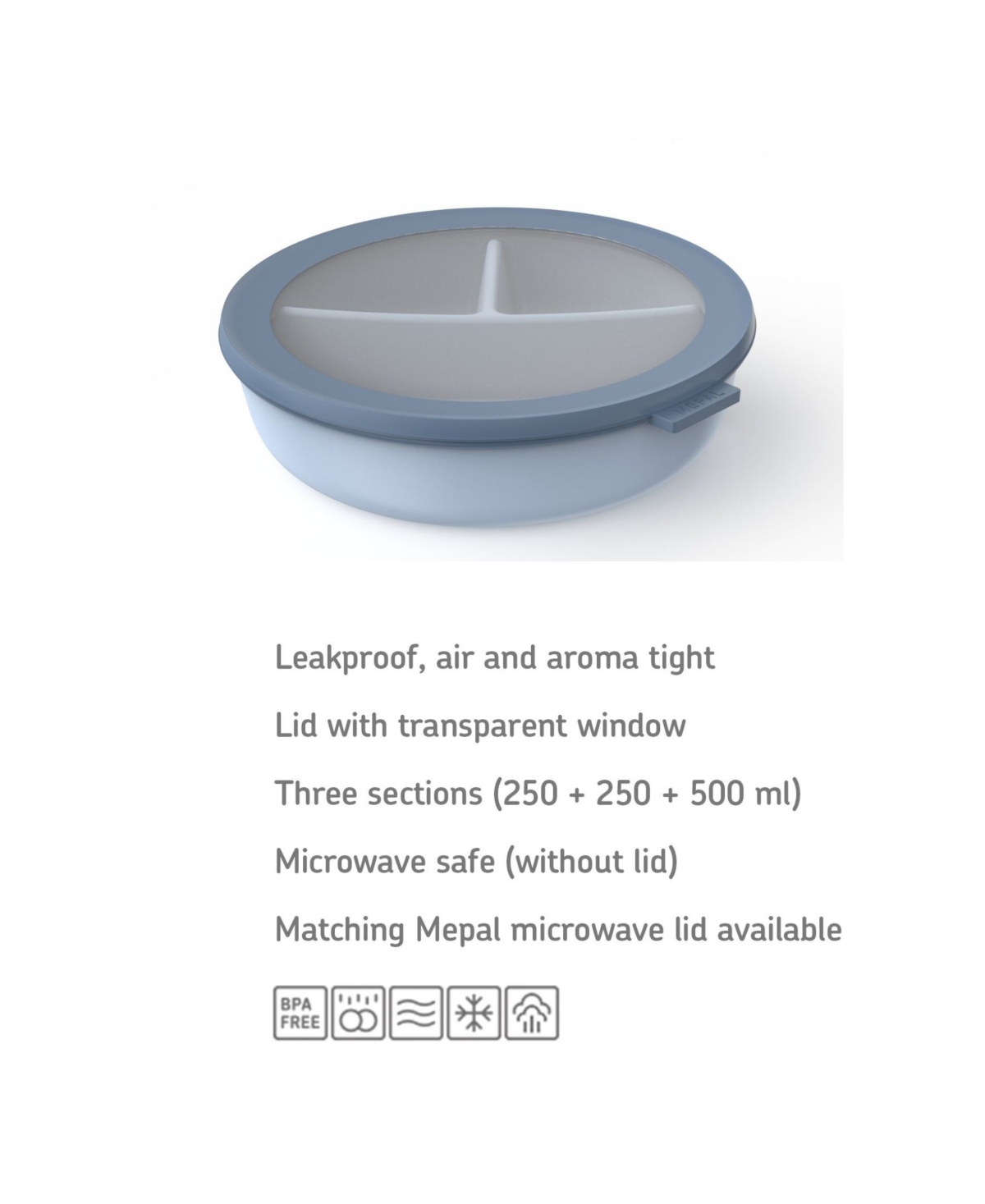 Mepal Cirqula 1pc. Bento Bowl In Blue