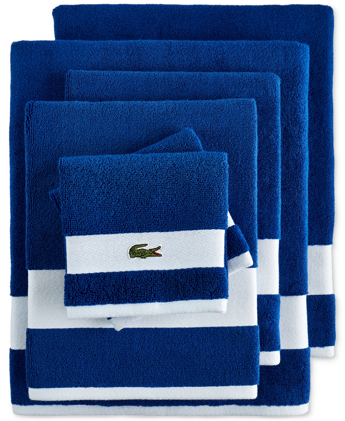 Lacoste Heritage Sport Stripe Logo Cotton 6-Pc. Bath