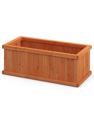 Raised Garden Bed Wooden Planter Box -Orange