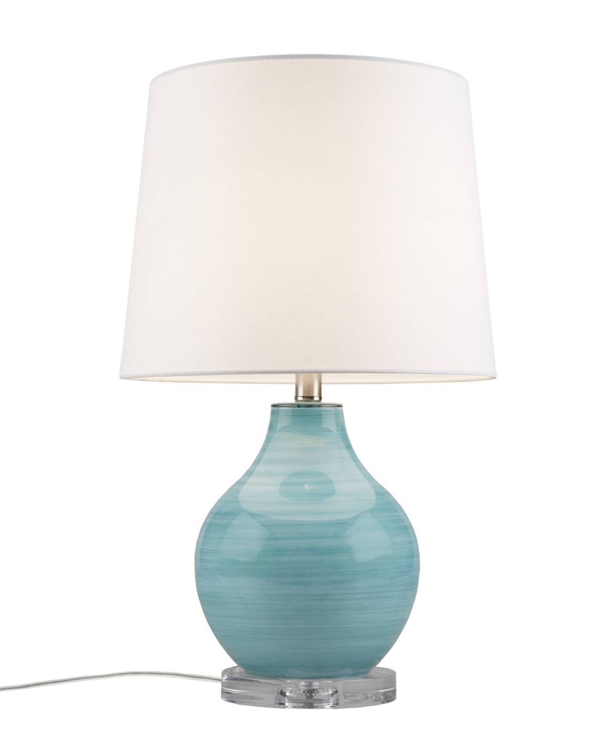 Hampton Hill Blue Aqua Swirl Blown Glass Table Lamp