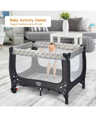 Portable Baby Playpen with Mattress Foldable Design