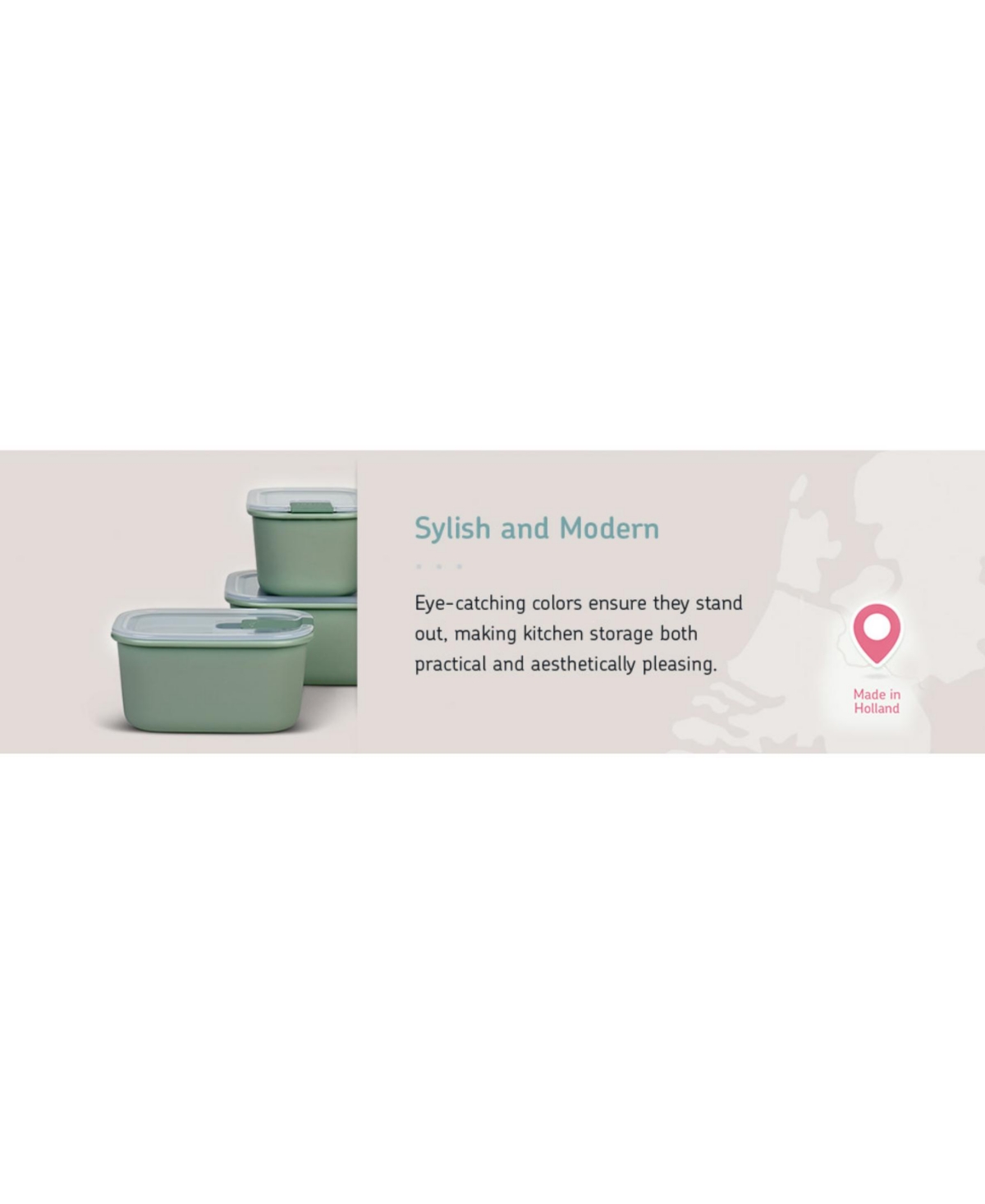 Mepal Easyclip 1pc. 15oz Rectangular Box In Green