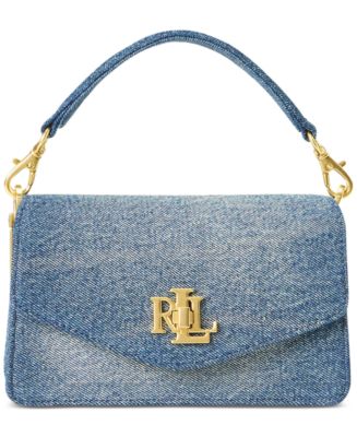 Lauren Ralph Lauren Washed Denim Tayler Crossbody Bag - Macy's
